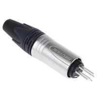 nc6mxx Neutrik Cable Mount XLR Connector, Male, 50 V, 6 Way, Silver over Nickel Plating