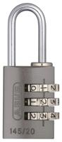 34599-14520-black ABUS 145/20 Combination Weatherproof Aluminium Combination Padlock, 3mm Shackle, 22.5mm Body