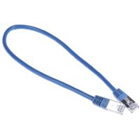411-378 RS PRO, 0.5m Cat6, Blue RJ45 to Male RJ45 Male, S/FTP Shielded, Terminated PVC Sheath