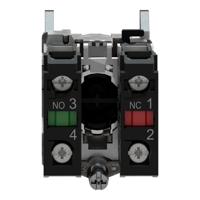 xb4ba35 Schneider Electric XB4 Series Push Button, Spring Return, Panel Mount, 22mm Cutout, 1NO + 1NC, 600V, IP66, IP67, IP69,