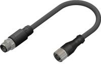 283-4971 RS PRO Female 8 way Straight M12 to Male 8 way Straight M12 Actuator/Sensor Cable, 5 m