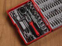 817-9236 RS PRO 55-Piece Metric 1/4 in Standard Socket/Bit Set with Ratchet