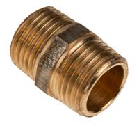 297-2250 RS PRO Brass Pipe Fitting, Straight Threaded Nipple, Male BSPT 1/2in to Male BSPT 1/2in