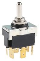 awtt1504 TE Connectivity Toggle Switch, Panel Mount, On-Off-(On), DPDT, Tab Terminal