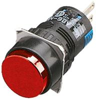 ab6m-m1p-r Idec Push Button Switch, Momentary, Panel Mount, 16.2mm Cutout, SPDT, 250V ac/dc, IP65