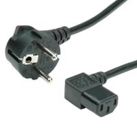 19081118-50 Roline Right Angle CEE 7/7 Plug to Right Angle IEC C13 Socket Power Cable, 1.8m