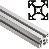 xdbm-1x22 FlexLink Silver Aluminium Profile Strut, 22 x 22 mm, 5.6mm Groove, 1000mm Length, Series XD