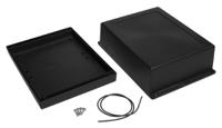 186-2250 RS PRO Black ABS Enclosure, IP65, IK07, Black Lid, 198.05 x 144.7 x 72.25mm