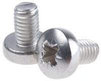 797-6204 RS PRO Pozi M5 Pan A2 304 Stainless Steel Machine Screws DIN 7985 x 8.0mm