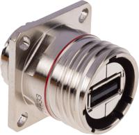 usbftv21n Amphenol Socapex Straight, Panel Mount, Socket- Single Port Type A 2.0 IP68 USB Connector