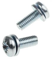 279-284 RS PRO M6 x 16mm Zinc Plated Steel Pan Head Sems Screw, Spring Washer