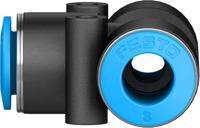 qst-8 Festo QST Series Tee Tube-to-Tube Adaptor Push In 8 mm, Push In 8 mm to Push In 8 mm, Tube-to-Tube Connection Style,