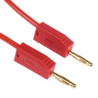 280039-030-22 Staubli 2 mm Connector Test Lead, 10A, 30 V ac, 60V dc, Red, 300mm Lead Length