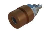 930166105 Hirschmann Test & Measurement Brown Female Banana Connector, 4 mm Connector, M6 Thread, Solder Termination, 32A, 60V