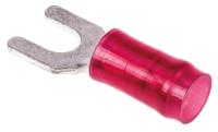 326861 TE Connectivity PIDG Insulated Crimp Spade Connector, 22AWG to 16AWG, M3.5 Stud Size Nylon, Red