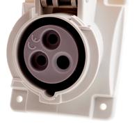 4181660 Scame IP66, IP67 Yellow Panel Mount 2P + E Heavy Duty Power Connector Socket, Rated At 16A, 110 V
