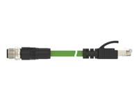 tcd14741111-020 TE ConnectivityTCD1474, 2m Cat5e, Green M12 to Male RJ45 Male Shielded, Terminated PVC Sheath