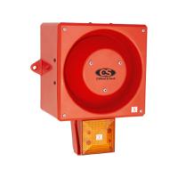 245338 Clifford & Snell YL80 Hi Vis Series Amber Sounder Beacon, 48 V dc, IP66, Bulkhead, Flat Wall, 116dB at 1 Metre