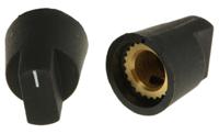 466-4989 RS PRO 14mm Black Potentiometer Knob for 6.4mm Shaft