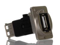 175-0146 RS PRO Straight, Panel Mount, Socket to Socket- Dual Port Type A to A 2.0 USB Connector