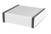 1455t1601 Hammond 1455 Series Silver Anodised Aluminium Enclosure, IP54, Silver Anodized Lid, 160 x 165 x 52mm