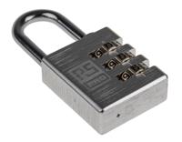 781-6039 RS PRO Combination Aluminium Combination Padlock, 5mm Shackle, 30mm Body