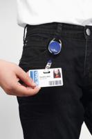 832407 Durable Blue ABS, Nylon, PVC Badge Reel With Snap Strap