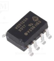 vo3150a-x017t Vishay, VO3150A-X017T DC Input Phototransistor Output Dual Optocoupler, Surface Mount, 8-Pin SMD