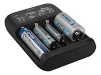 1001-0122 Ansmann  Battery Charger For LiFePO4, Lithium-Ion, NiMH AA, AAA, C 4 Cell 3 x 650mA with Worldwide plug