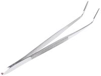 547-694 RS PRO 150 mm, Stainless Steel, Flat; Serrated, Tweezers