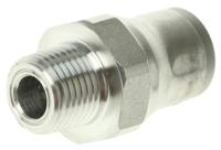 3805-08-11 Legris LF3800 Series Straight Threaded Adaptor, NPT 1/8 Male to Push In 8 mm, Threaded-to-Tube Connection Style