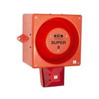 245379 Clifford & Snell YL80 Hi Vis Series Red Sounder Beacon, 48 V dc, IP66, Bulkhead, Flat Wall, 116dB at 1 Metre