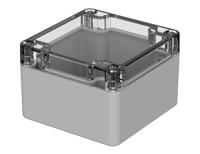 02210100 Bopla Euromas Series Light Grey Polycarbonate Enclosure, IP66, IK07, Transparent Lid, 82 x 80 x 55mm