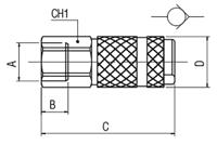 176-2003 RS PRO Nickel Plated Brass Female Quick Air Coupling, G 1/8 Female Threaded
