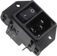 dc2100211111 Schurter C14 Right Angle Panel Mount, PCB Mount IEC Connector Male, 11A, 250 V