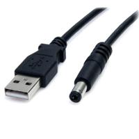 usb2typem2m StarTech.com USB 2.0, Male USB A to Male Barrel Power Connector, 480Mbps, 2m