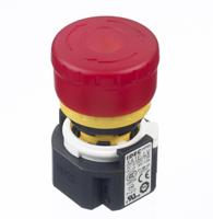xa1e-lv302q4r Idec XA Series Twist Release Illuminated Emergency Stop Push Button, Panel Mount, 16mm Cutout, 2NC, IP65