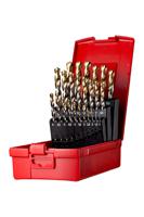 a095204 Dormer 25-Piece Twist Drill Bit Set for Multi-Material, 13mm Max, 1mm Min, HSS-TiN Bits