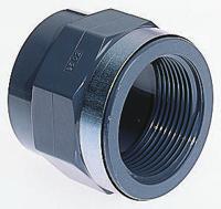 721911005 Georg Fischer Plastic Pipe Fitting, Straight Threaded Socket, Rp 3/8in to Cement 3/8in