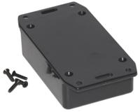 1591msflbk Hammond 1591 Series Black ABS Enclosure, IP54, Flanged, Black Lid, 84.8 x 56 x 22mm