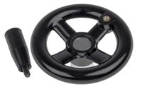 161-2026 RS PRO Black Phenoplast, Vegetal Fibre Reinforced Hand Wheel, 100mm diameter