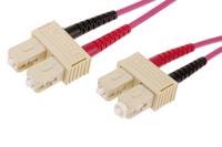 121-3899 RS PRO SC to SC Duplex Multi Mode OM4 Fibre Optic Cable, 900μm, Violet, 2m