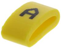 901-10452 HellermannTyton Ovalgrip Slide On Cable Markers, Black on Yellow, Pre-printed "A", 2.5 → 6mm Cable,