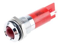 848-4594 RS PRO Red Panel Mount Indicator, 220V ac, 14mm Mounting Hole Size, Faston, Solder Lug Termination, IP67
