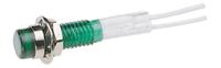 ind515205-640-tgrn CAMDENBOSS Green Panel Mount Indicator, 6V, 6.4mm Mounting Hole Size, Lead Wires Termination