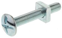 277-648 Bright Zinc Plated Steel Roofing Bolt, M6 x 40mm