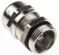 53112220 Lapp SKINTOP Series Metallic Nickel Plated Brass Cable Gland, PG11 Thread, 4mm min., 10mm max., IP68