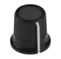 259-6929 RS PRO 16.2mm Black, Grey Potentiometer Knob for 6mm Shaft Splined