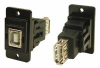 282-773 RS PRO Straight, Panel Mount, Socket- Single Port Type B - A 2.0 Feedthrough USB Connector