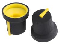 777-7353 RS PRO 16.8mm Black Potentiometer Knob for 6mm Shaft Splined